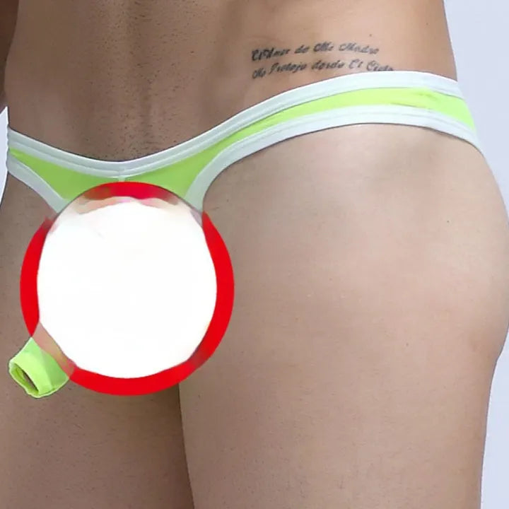 Men's ice silk elephant nose design briefs in multiple colours on a white background.