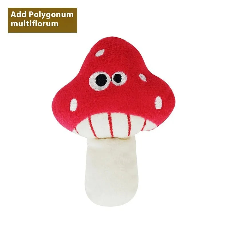 Polygonum multiflorum catnip cat molar pillow toy in six food designs: burrito, cone, cucumber, mushroom, pineapple, pizza