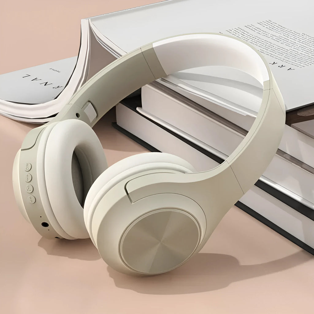 Personalised over-ear wireless Bluetooth headset in Youth Green colour on a white background.