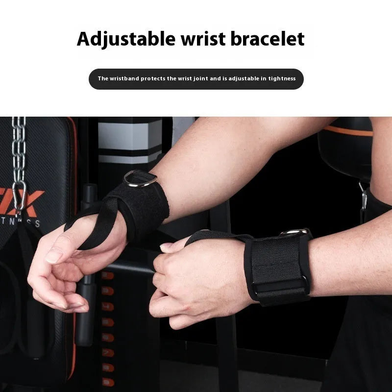 Fitness elastic training belt with TPE tube in red, blue, black, and green sleeves indicating different resistance levels.