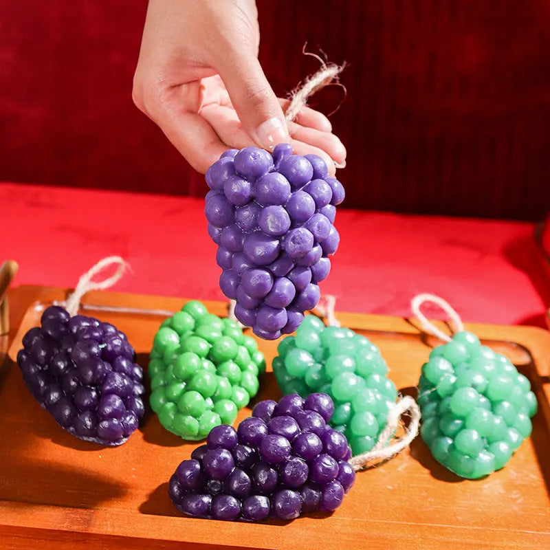 Purple and green handmade grape cluster soap bar weighing 80g