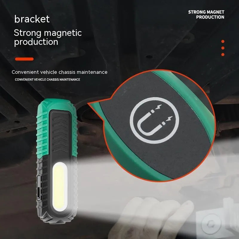 Black green PET coated auto repair work light with USB charging cable for vehicle inspection