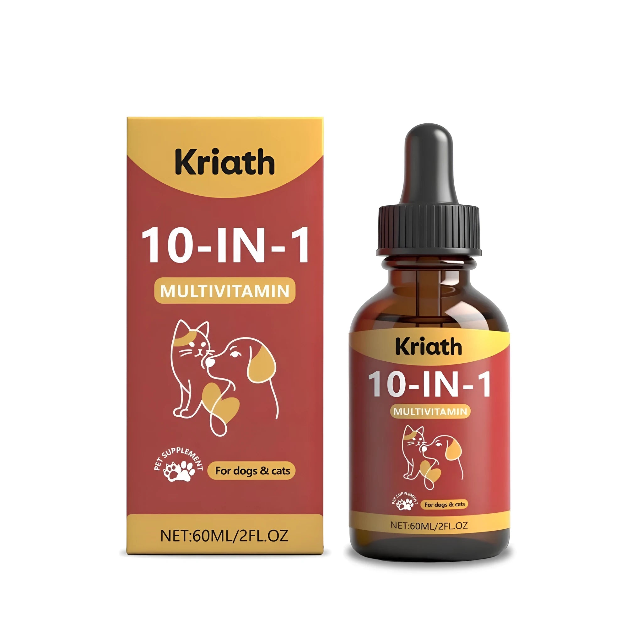 60ml bottle of pet multivitamin oral liquid with glucosamine and MSM for joint support