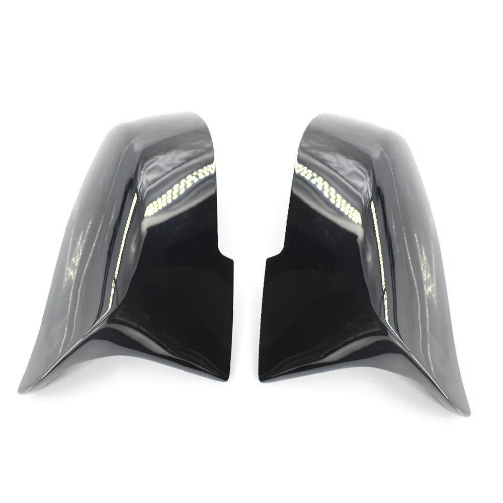 Pair of paint bright black modified horn rearview mirror shells for BMW 3 Series 4 Series F30 F32
