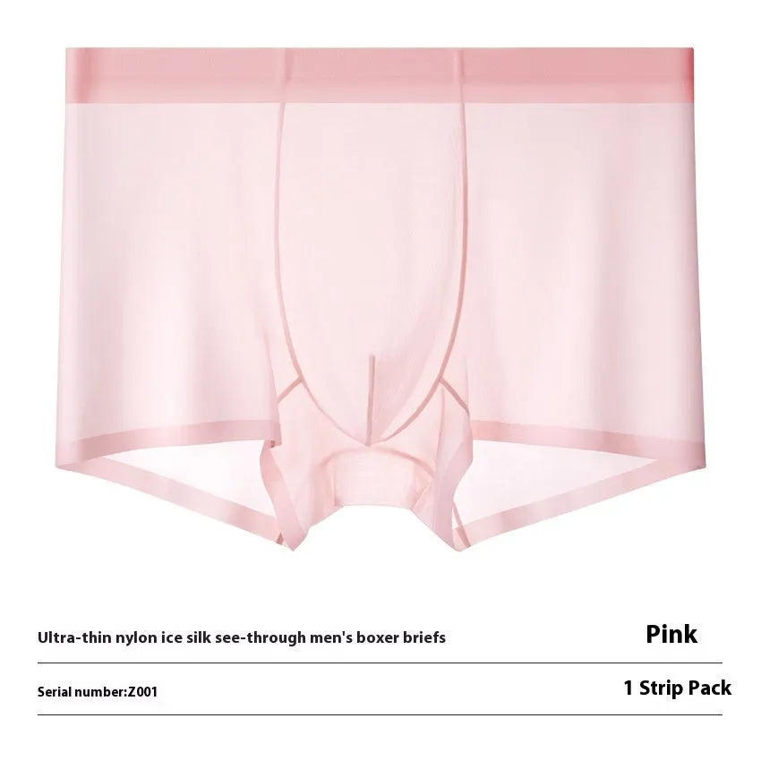 Men's Ice Silk boxer briefs in solid colours showing seamless, ultra-thin design