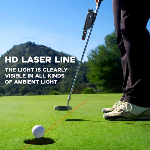 Black golf push rod laser aiming instrument body used for putting alignment training