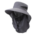 Men's adjustable polyester fisherman sun hat with wide brim in dark blue colour