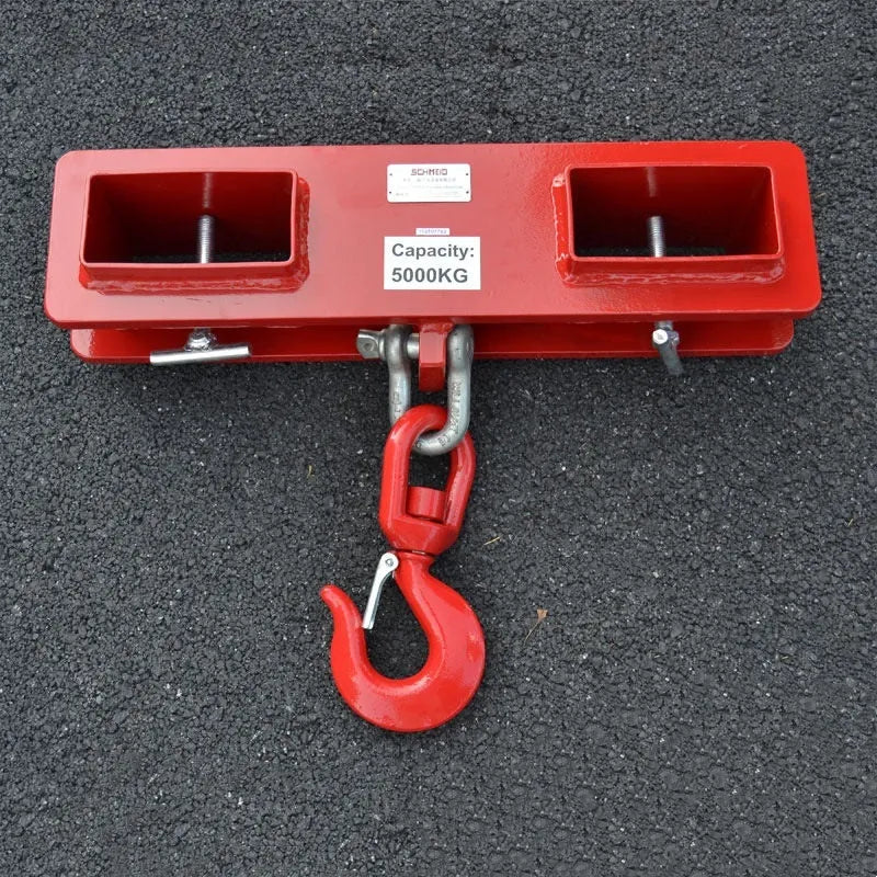 Forklift rotatable drum crane locking hook attachment with safety device and 500kg capacity