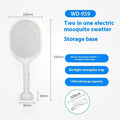 Rechargeable electric mosquito swatter in 996 or 959 colour with USB charging port.