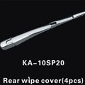 Set of four silvery ABS plastic rear window wiper cover trims for Hyundai cars.