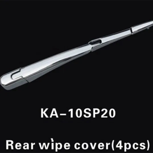 Set of four silvery ABS plastic rear window wiper cover trims for Hyundai cars.