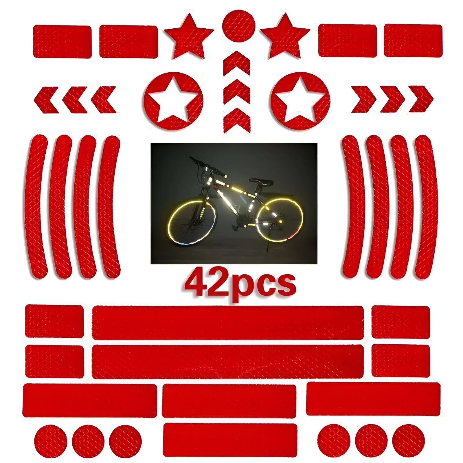 Bicycle reflective tape with geometric grid pattern in four colour options measuring 11.5 by 21cm