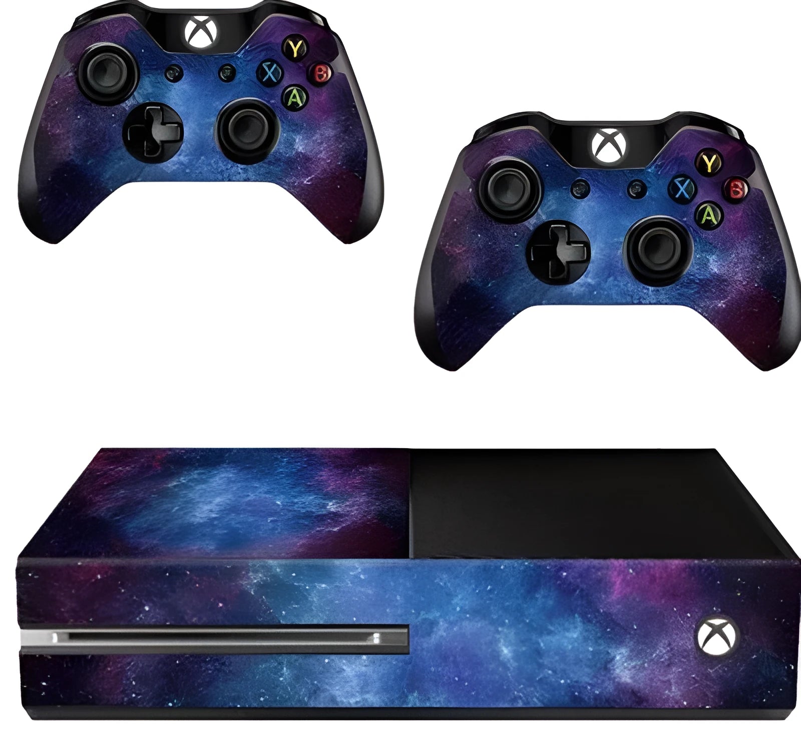Blue Xbox One film skin stickers 5-piece set with matt finish for console protection