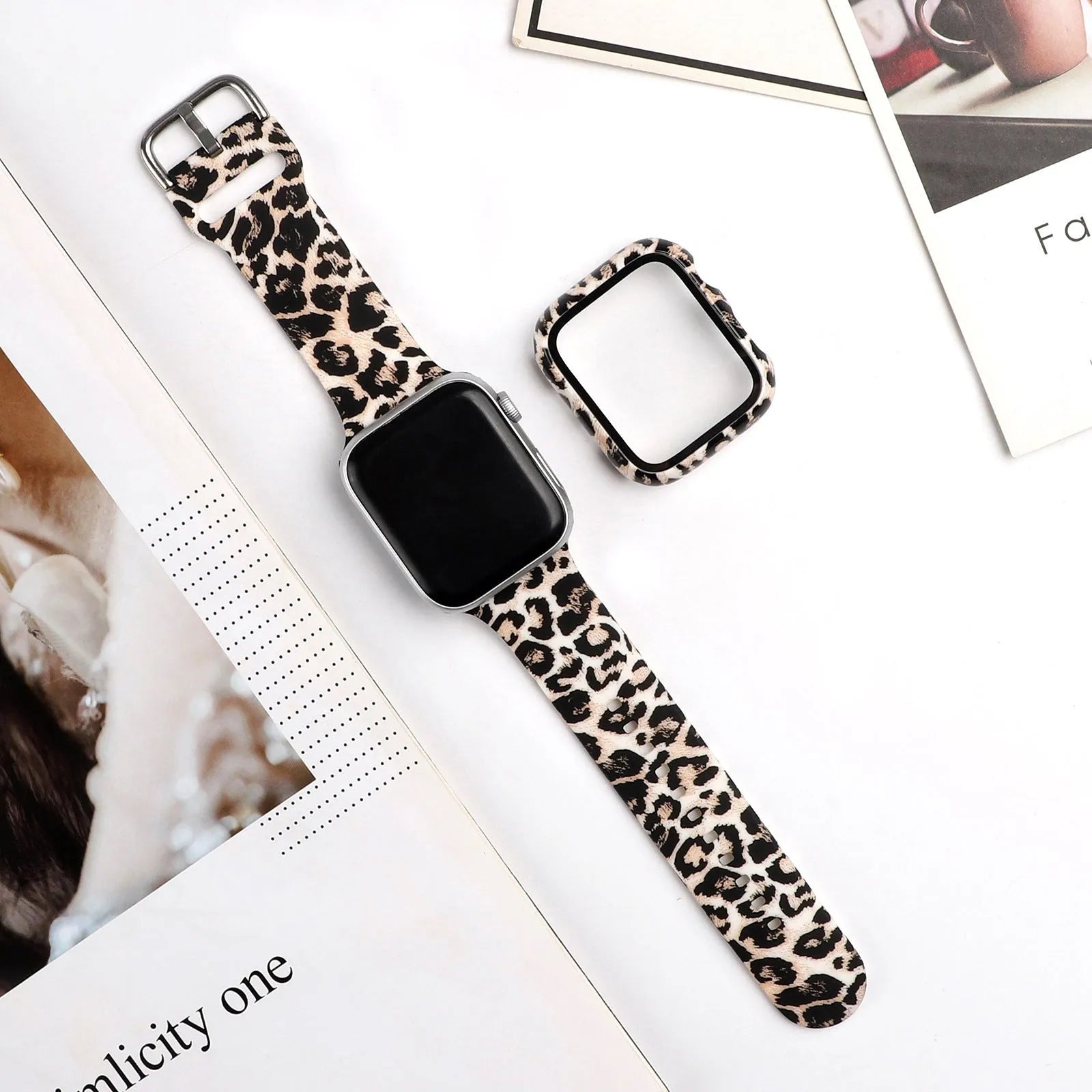 Printed silicone watch strap for Apple iWatch in multiple sizes and design options