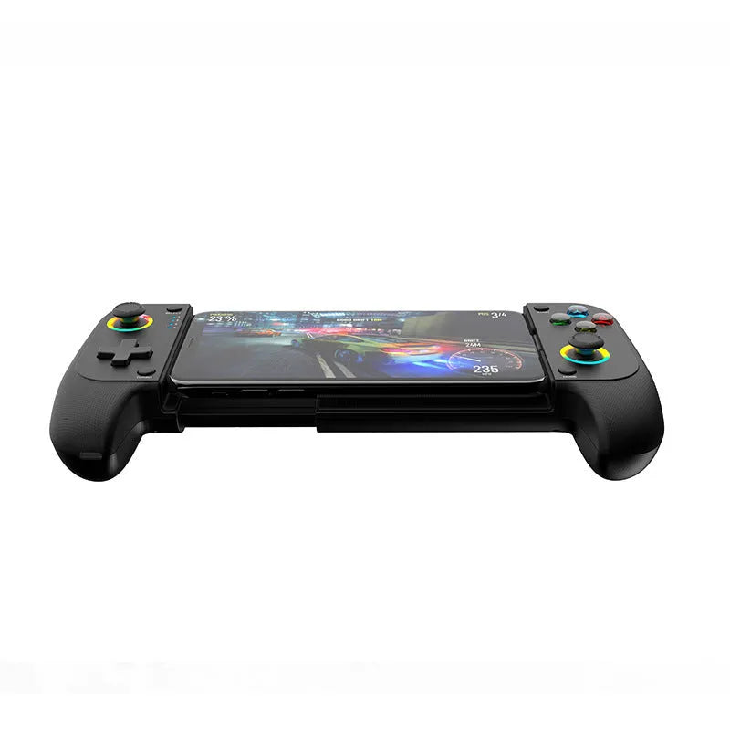 Bluetooth wireless game controller for smartphones in black, red and blue, or white colours