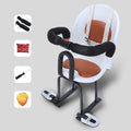 High carbon steel front seat for children's battery scooter in black, red, or white colour options