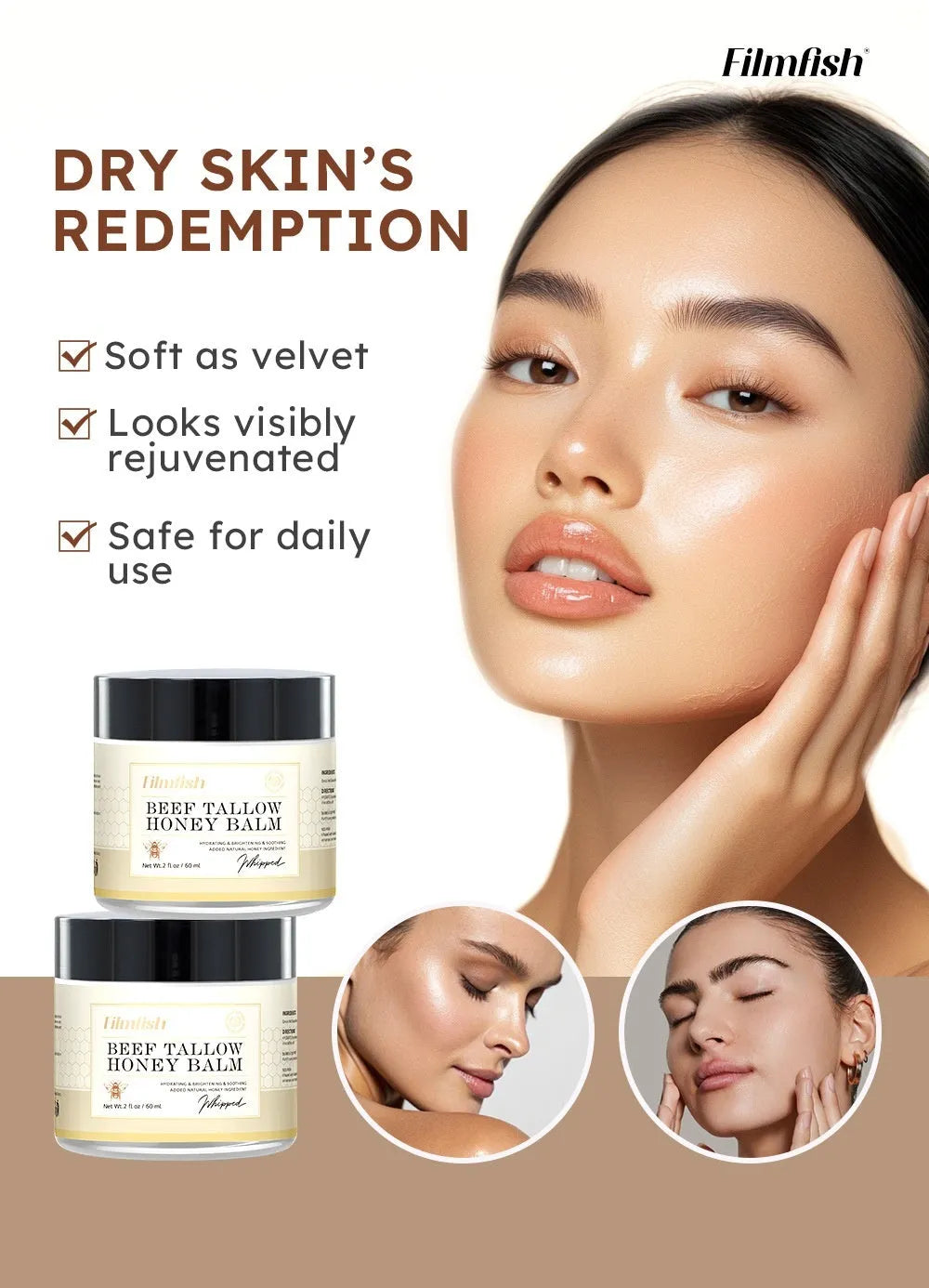 60ml honey moisturiser body cream for refreshing nourishing skincare