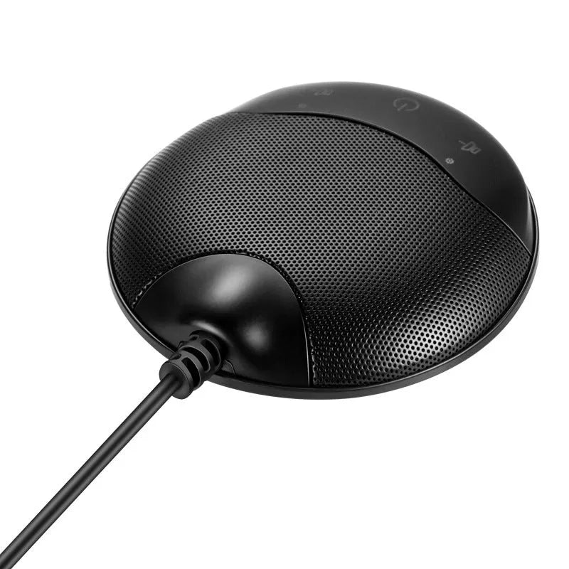 Black A7 USB condenser microphone for conference calls and gaming with 9cm compact design