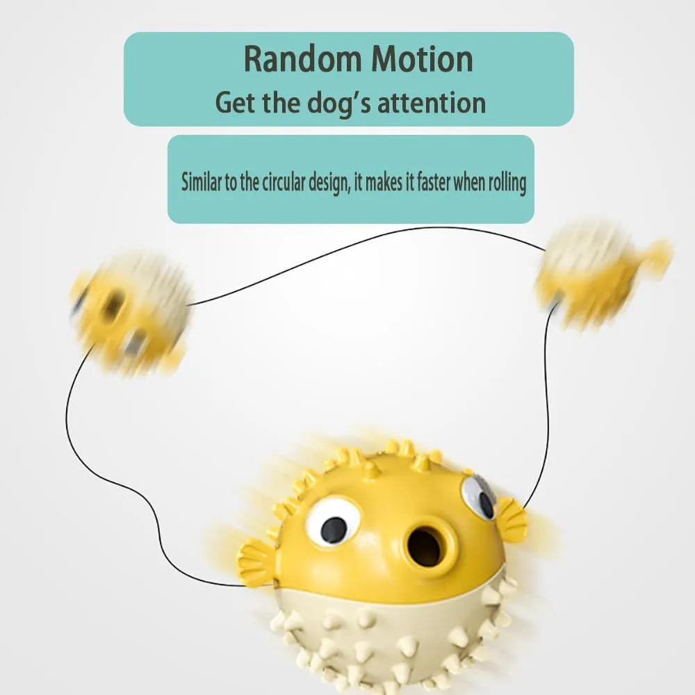 Green fish-shaped interactive dog toy with treat dispenser for medium and large dogs