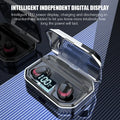 Black X10 Bluetooth wireless earbuds with charging case showing compact design