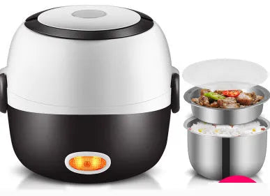 Multi-function USB-powered lunch box with heating element and layered food compartments