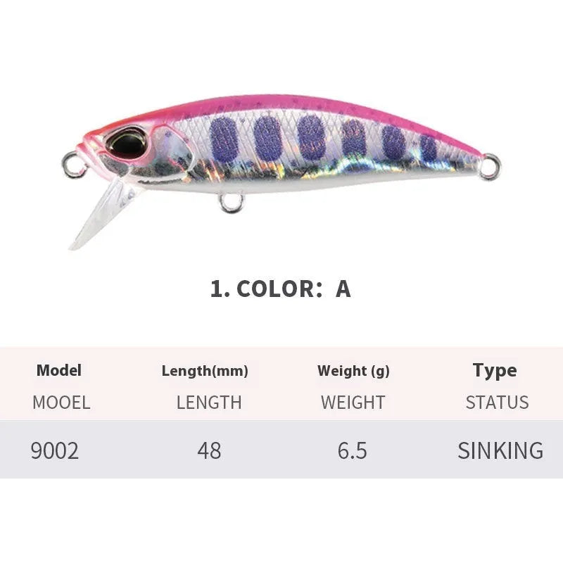 Tossing Japanese 48mm soft plastic mino fishing lure for mandarin fish and snakehead.