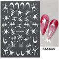 Black and silver stripe nail art stickers for French manicure designs in plastic material