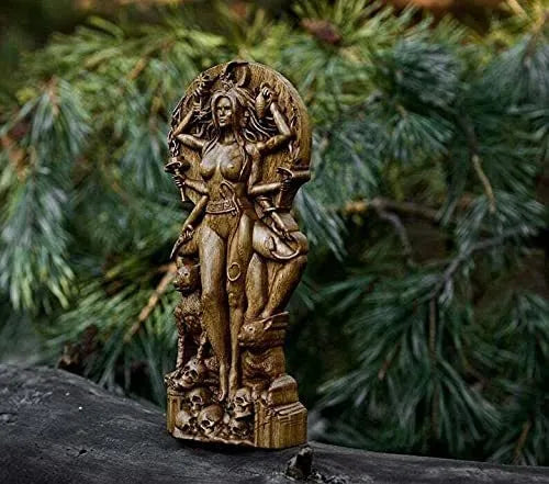 Synthetic resin Greek goddess statue sculpture for pagan altar or garden decoration in three colour options