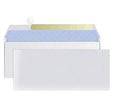 Blue anti-opening confidential envelope showing self-adhesive flap and 105mm by 240mm dimensions