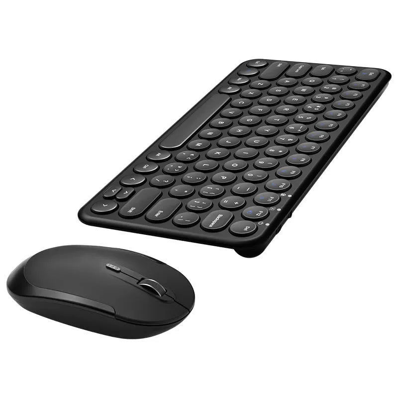 Ultra-thin wireless keyboard and mouse set in black white or pink colours with mute keys and 1000DPI resolution