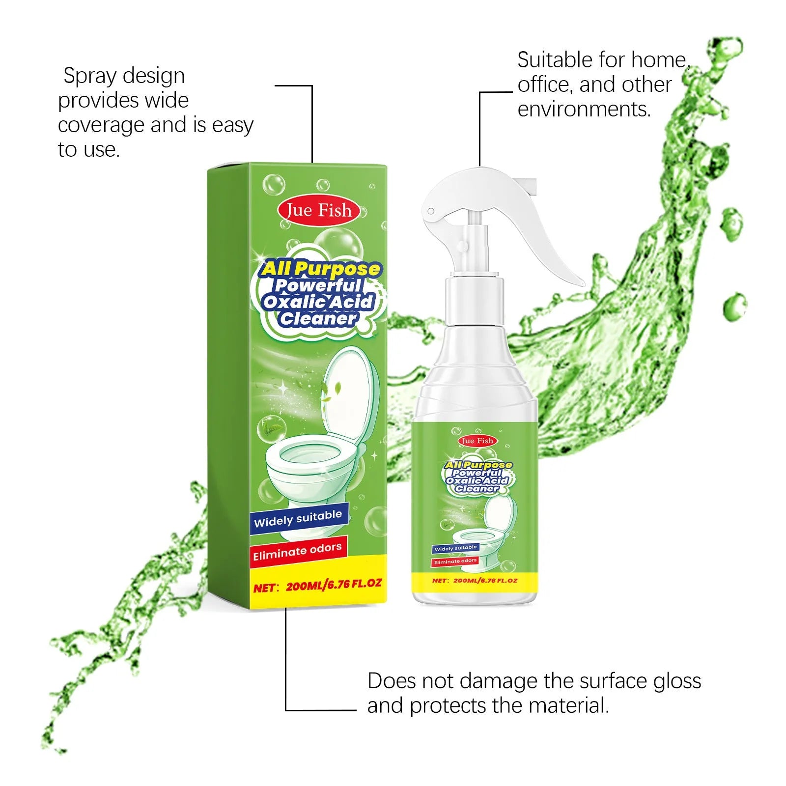 200ml multi-functional household grease cleaning spray bottle measuring 5.5x13.6cm