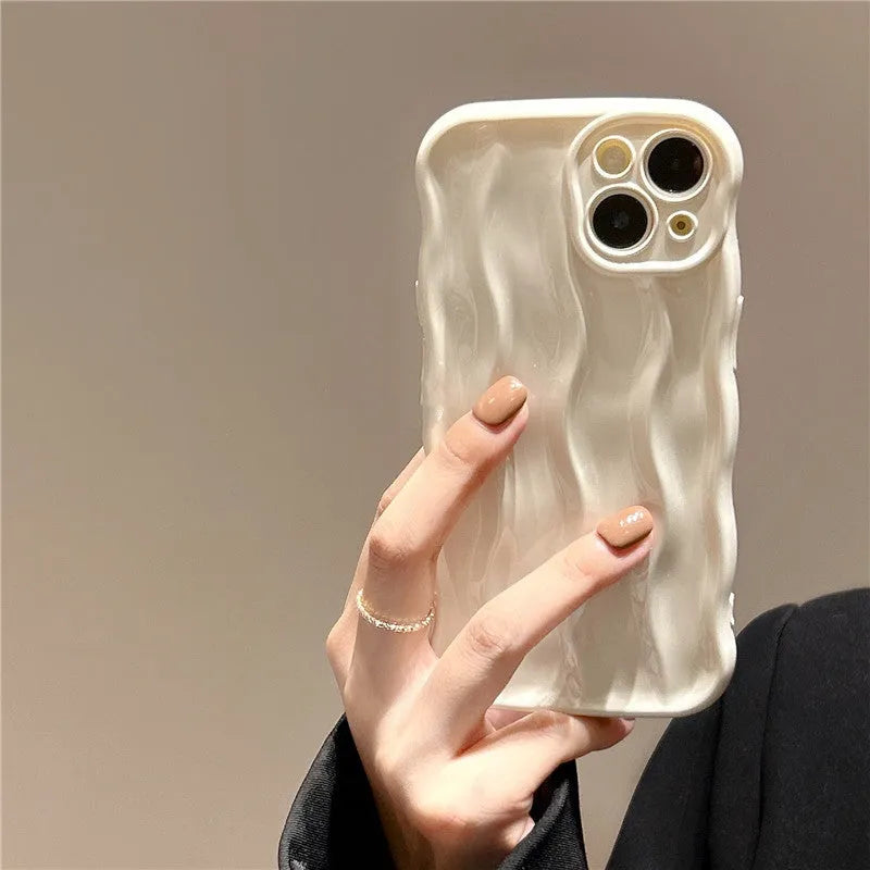 Silicone mobile phone case with water ripple design for iPhone 17 series in green colour