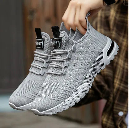 Men's solid-colour casual shoes with mesh upper in six colour options