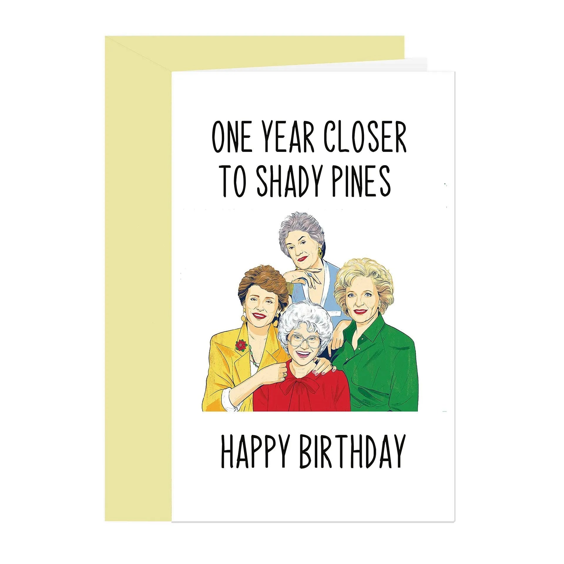 Simple modern birthday greeting card with a choice of coloured or Kraft paper envelopes.