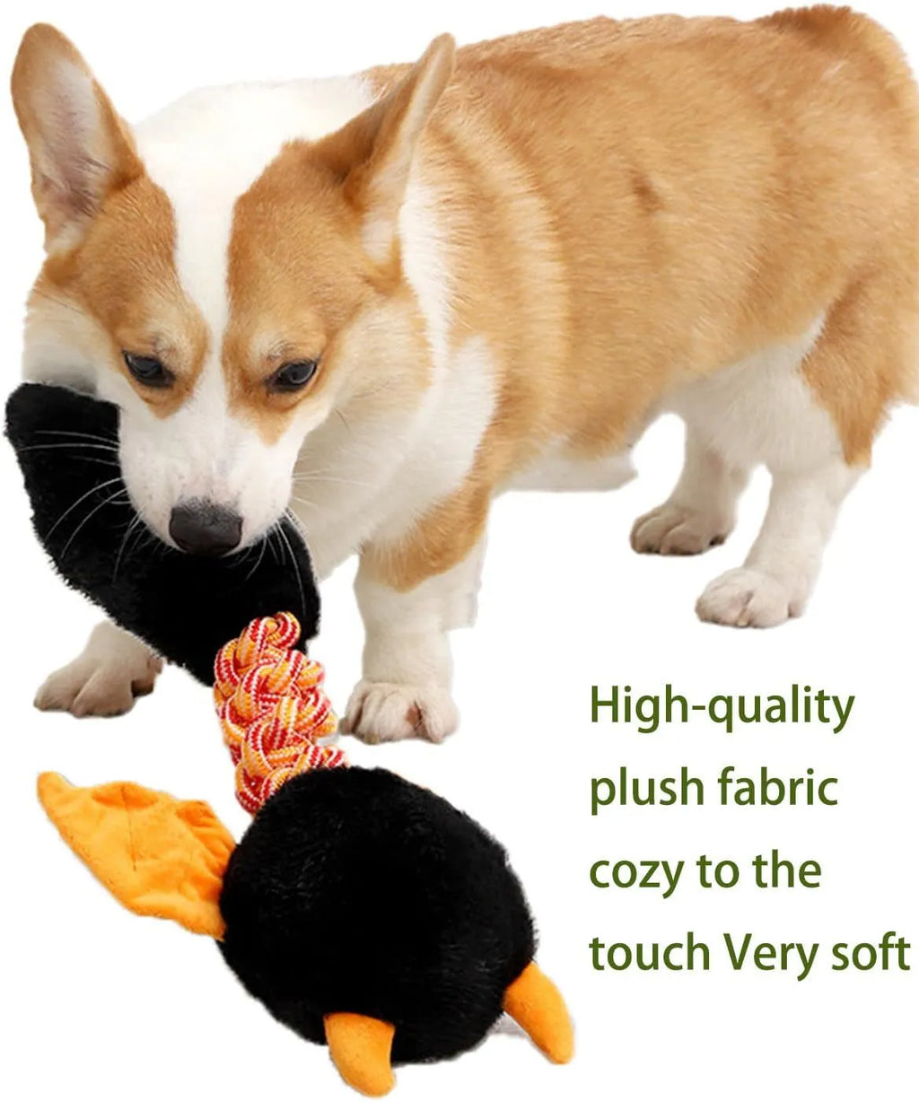 44cm plush dog toy with squeaker and rattle sounds in black, green, or red colours for large dogs