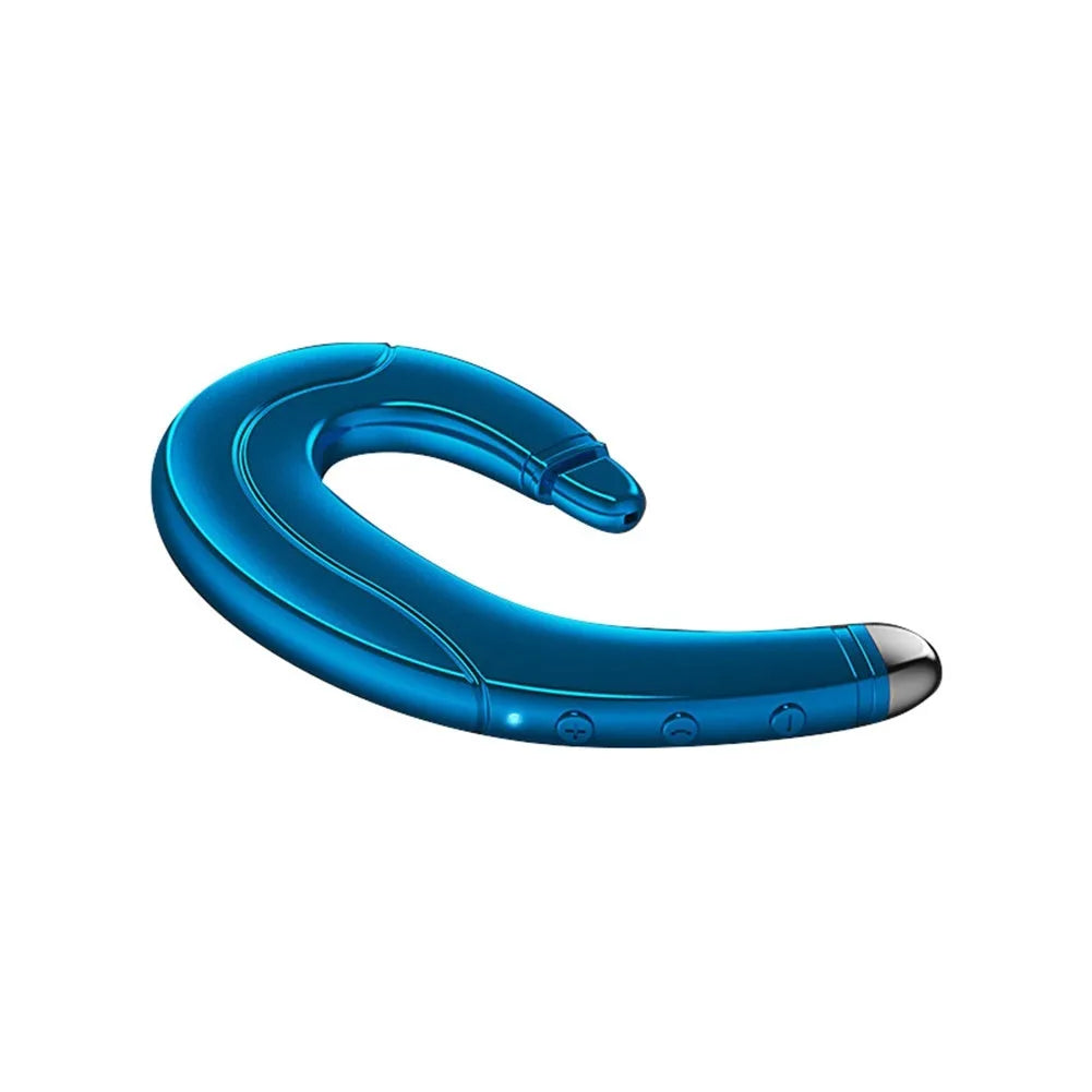 Single ear Bluetooth headset with mounted open ear design in black, blue or red colours