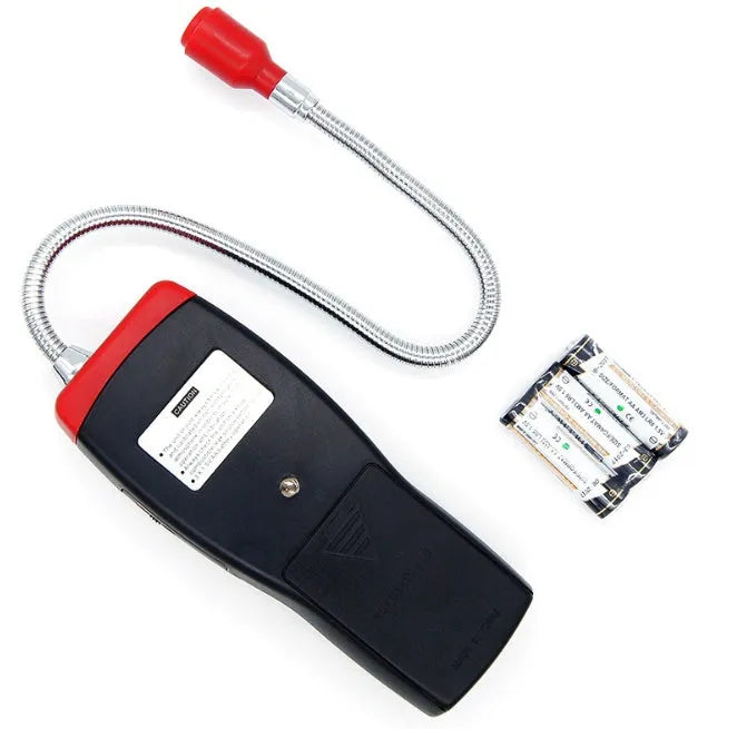 AS8800L portable flammable gas detector unit showing front display and LED light alert.