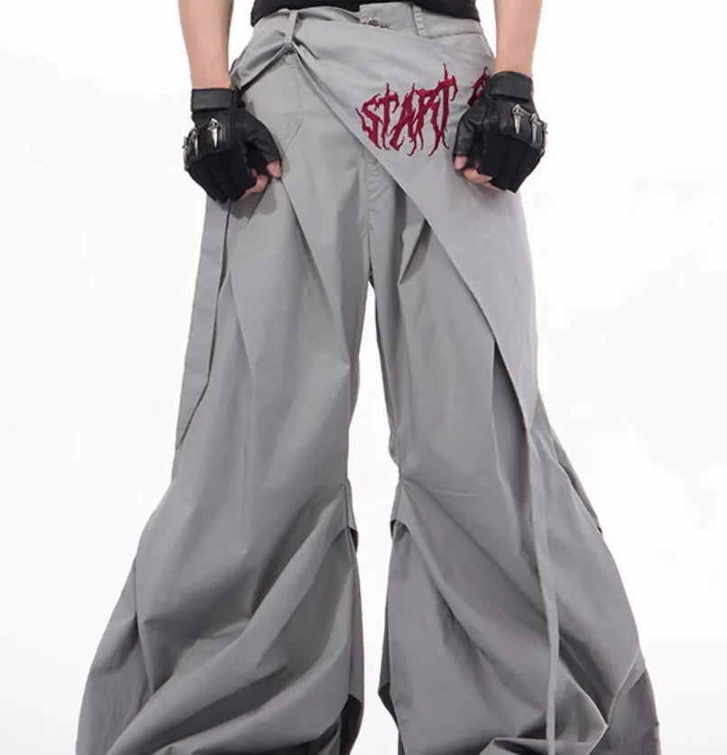 Boys wide-leg trousers in Korean style with solid black colour option