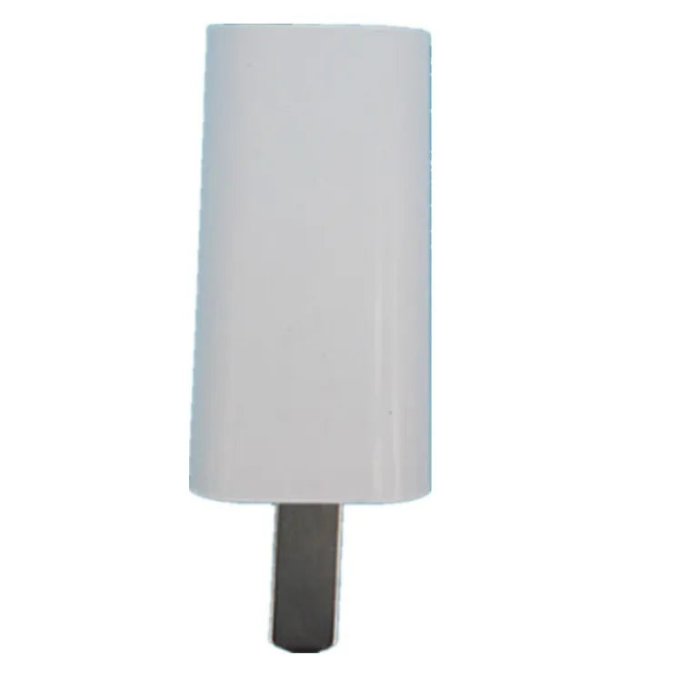 White 5V 1A USB wall charger with CE and FCC marks on a thin housing.