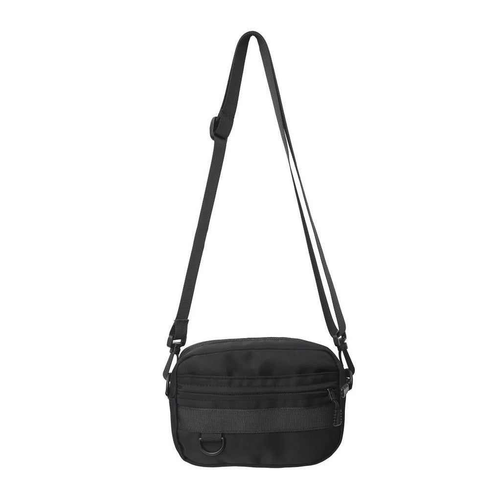 Men's street style crossbody messenger bag in solid colour with 22cm dimensions