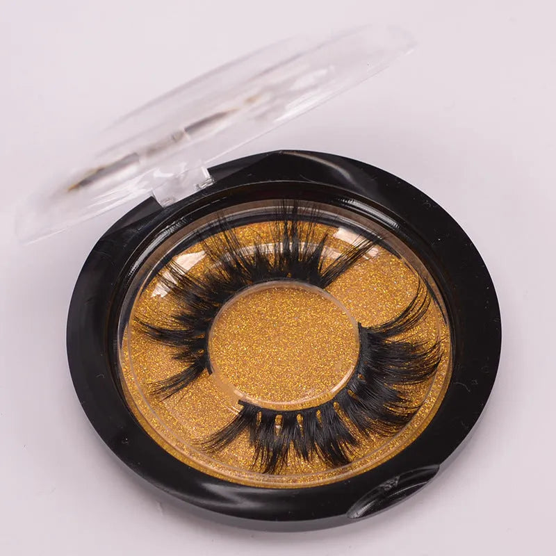Affectionate brand 5D volume false eyelashes made from mink hair with applicator brush and storage cap.