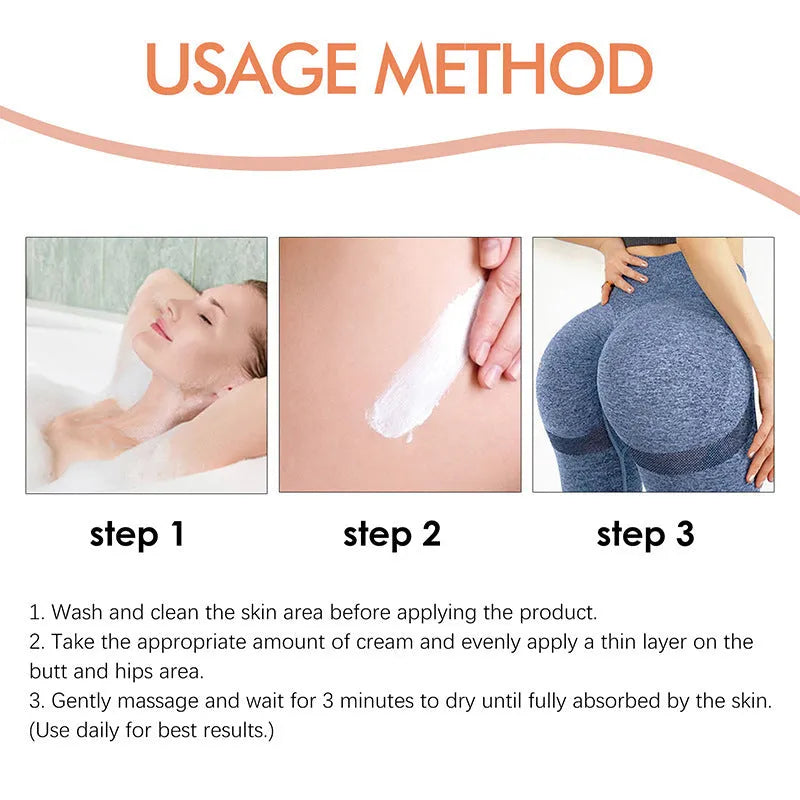 100g buttocks lifting cream container for home fitness toning with natural ingredients