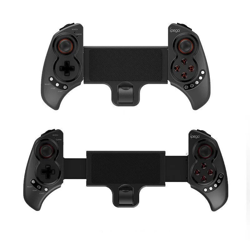 PG-9023 wireless telescopic game controller extended with smartphone showing dimensions