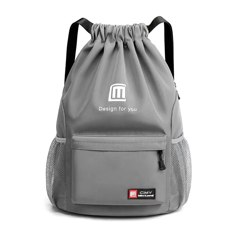 Waterproof Oxford travel backpack in multiple colours with drawstring closure and shoulder straps