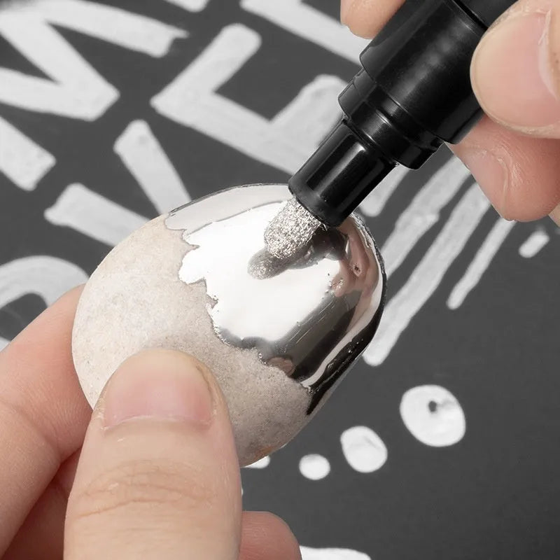 Waterproof mirror marker pen with plastic shell for glass and tile surfaces in 1mm and 2mm tip sizes