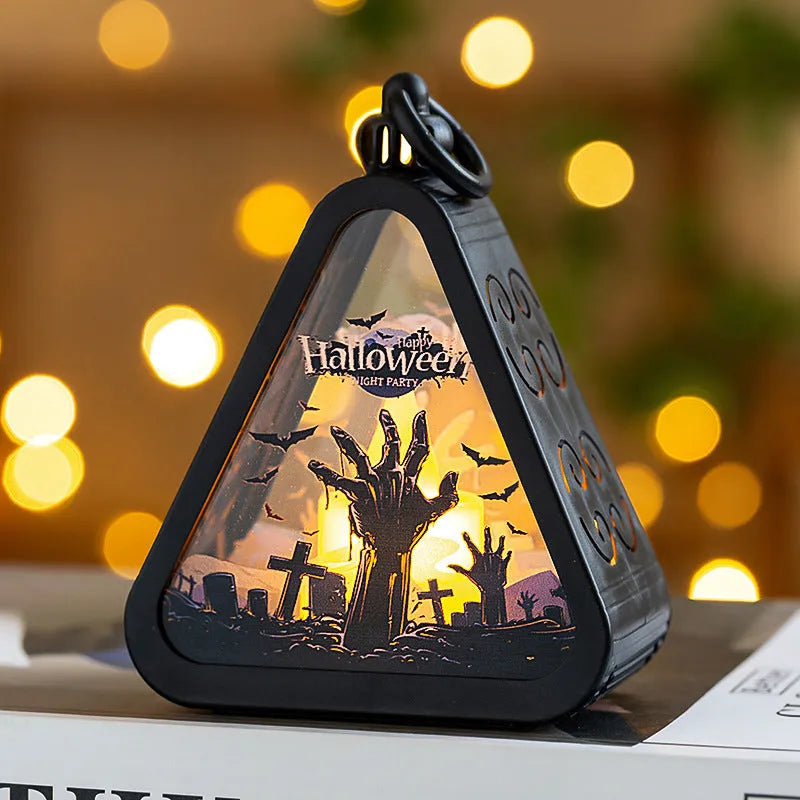Halloween pumpkin lamp decoration with battery operation in four colour designs