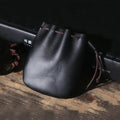 Genuine cowhide leather drawstring bundle wallet in European and American retro style