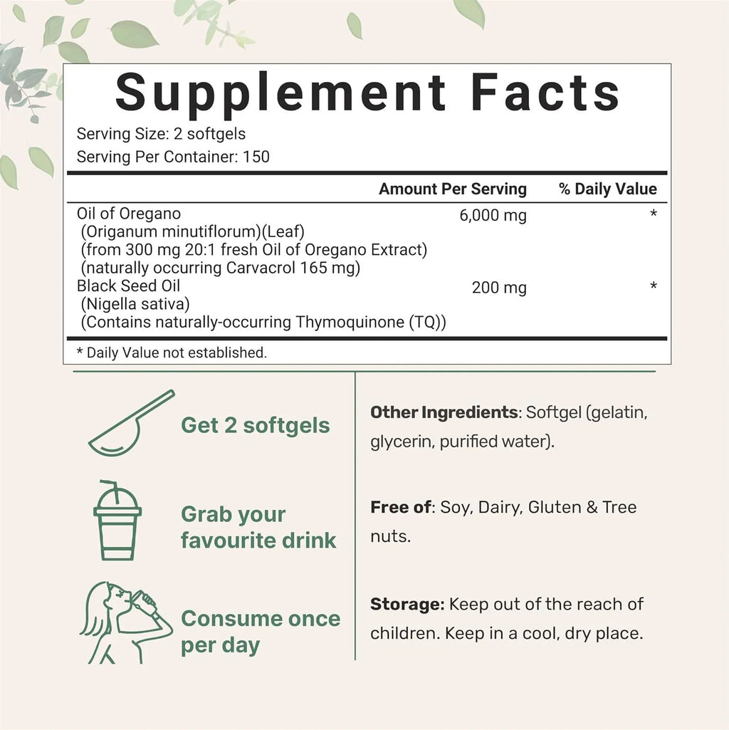 Bottle of Butter Black Seed Oil Soft Capsules dietary supplement, showing 180 or 300 tablet options.