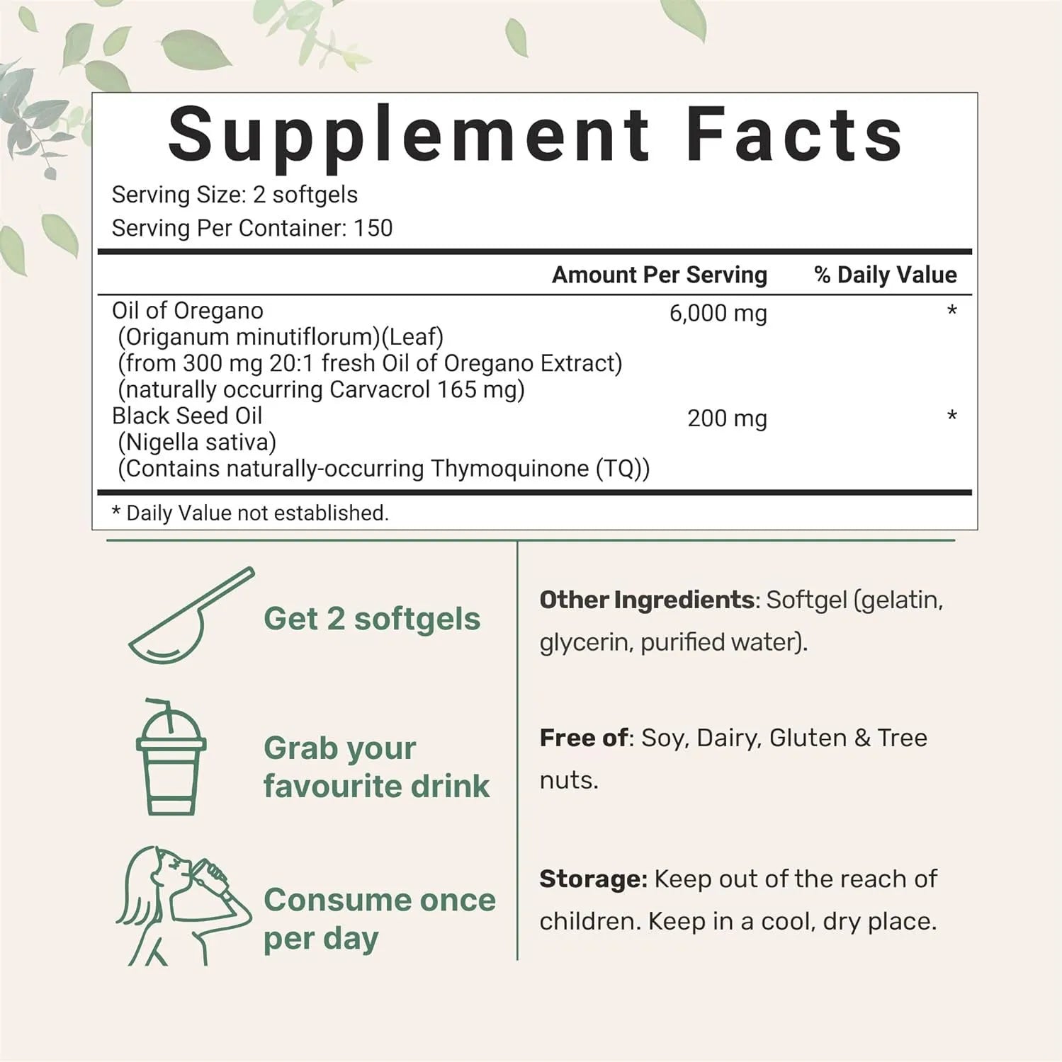 Bottle of Butter Black Seed Oil Soft Capsules dietary supplement, showing 180 or 300 tablet options.
