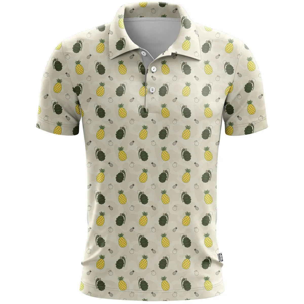 Men's 3D printed short sleeve sports T-shirt in bird eye polyester fabric with colour matching pattern